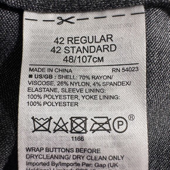 BANANA REPUBLIC Slim fit Mens Blazer 42R Gray Sport Coat 2-Button Jacket Stretch - Picture 12 of 13